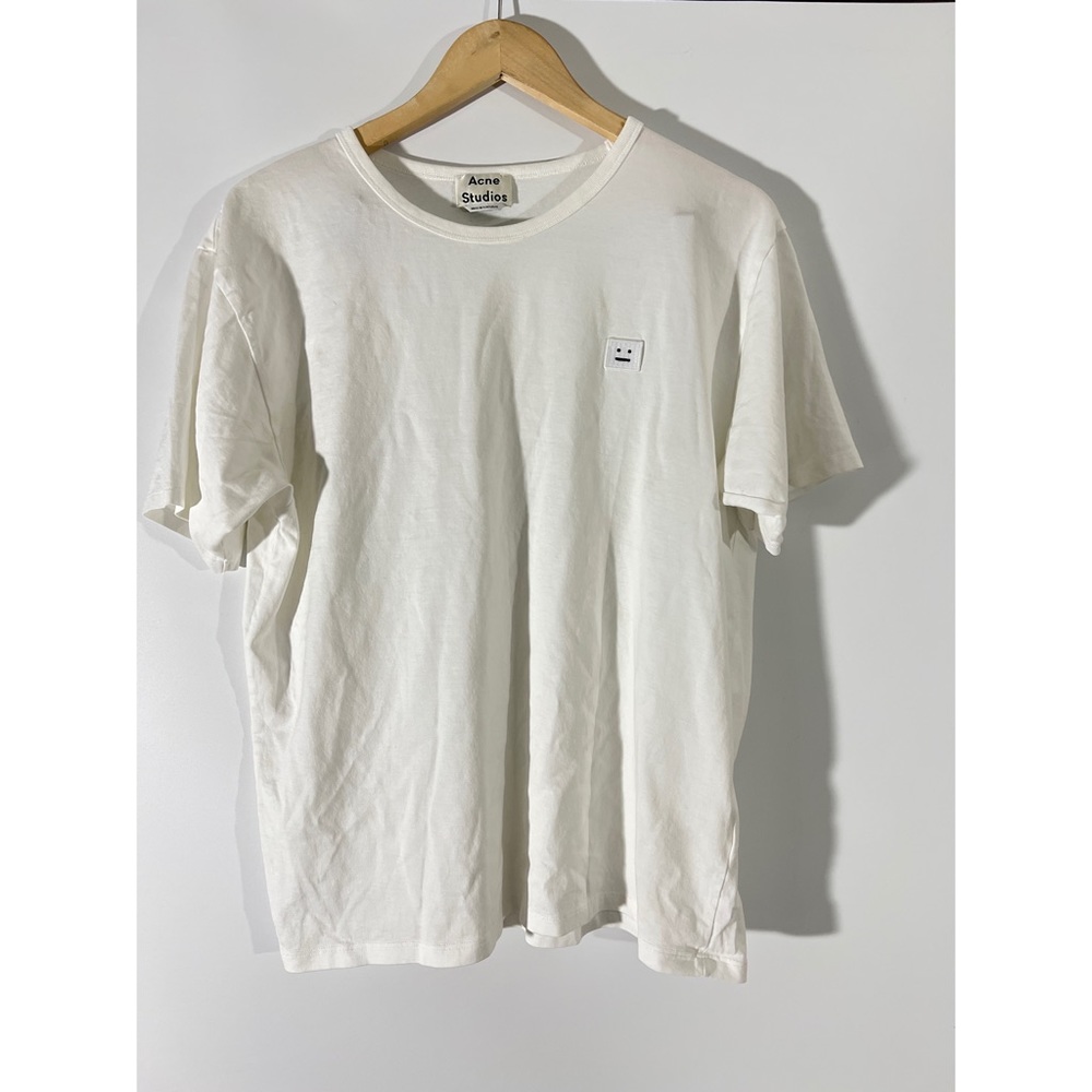 Acne Studios solid white logo t shirt size M